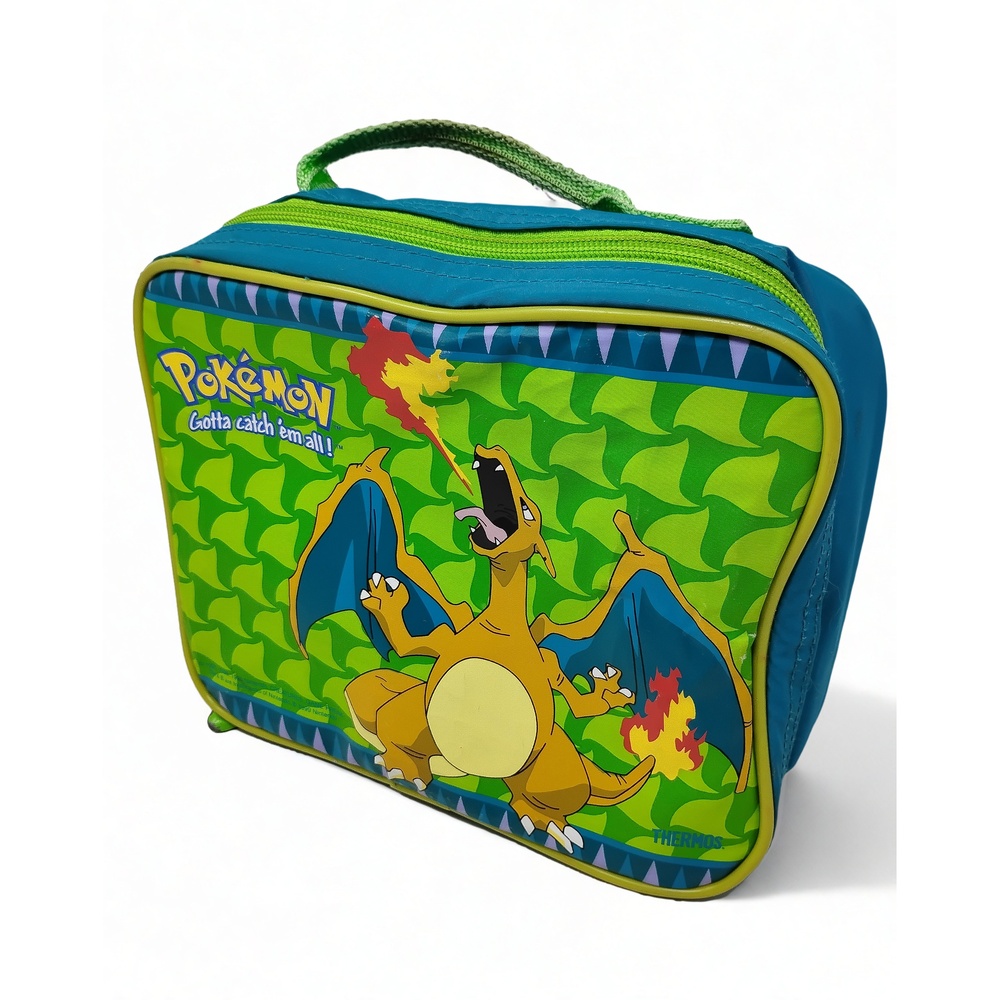 Y2K Streetwear Pokemon Charizard Lunchbox 1999 Thermos Anime Gaming Soft Cooler